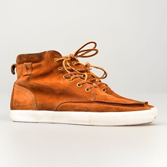 Polo Ralph Lauren Tedd Chukka Boots Leather Mens 10.5 Brown Casual Hi Lace Shoe main image 5
